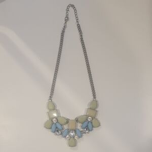 Blue and Light Green Statement Necklace